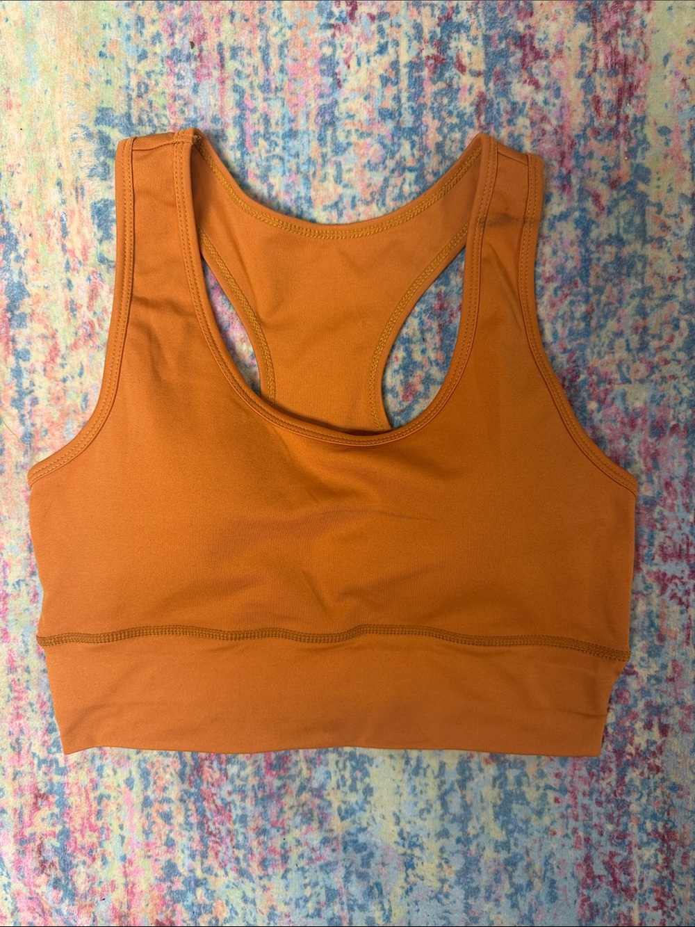 High-Impact Orange Racerback Sports Bra